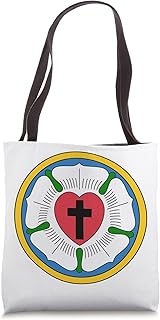 Lutheran Martin Luther Heart Rose Concords Reformation Cross Tote Bag