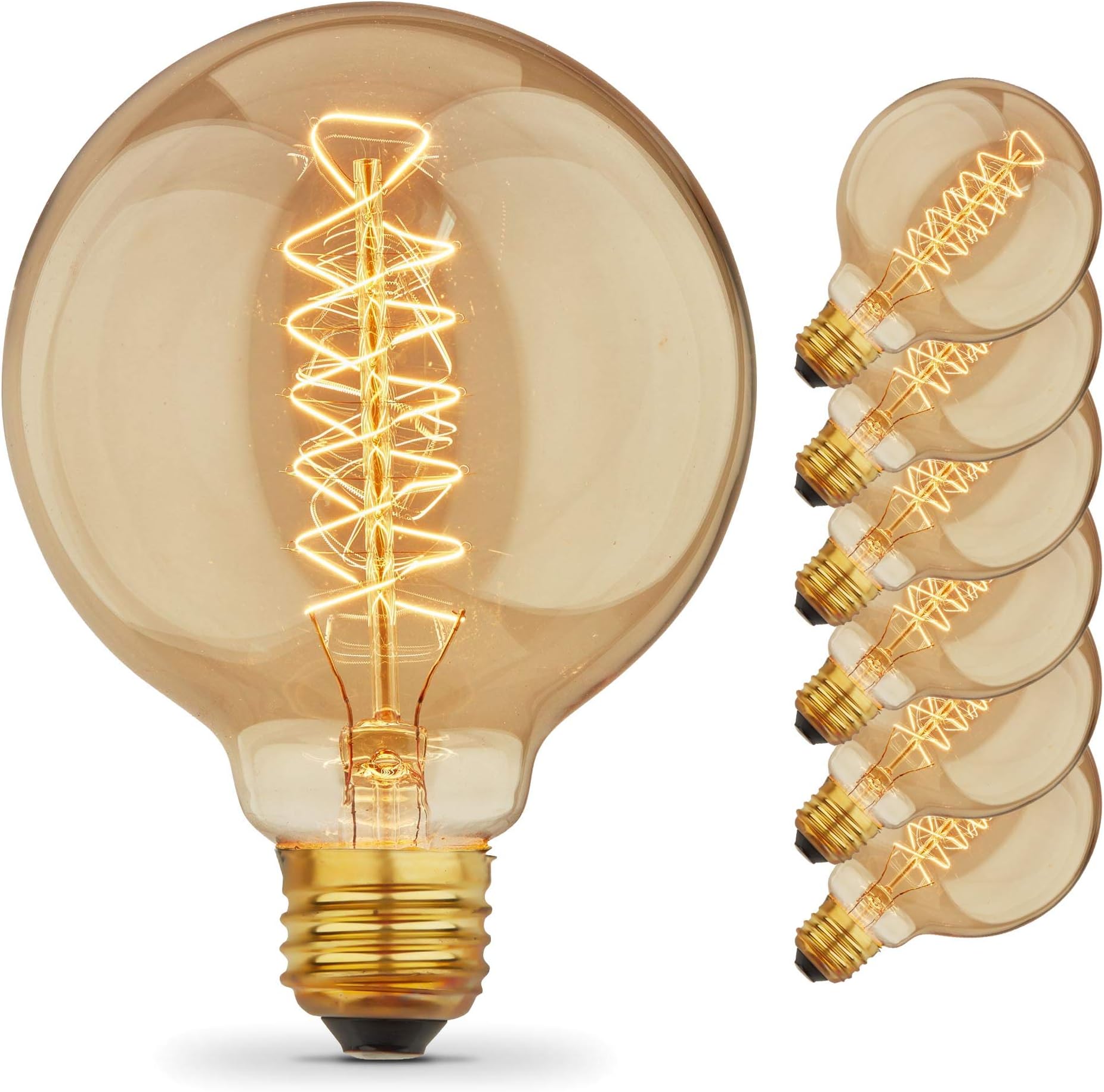Volcora [6 Pack] Vintage Edison Bulbs with Spiral Filament, 40W