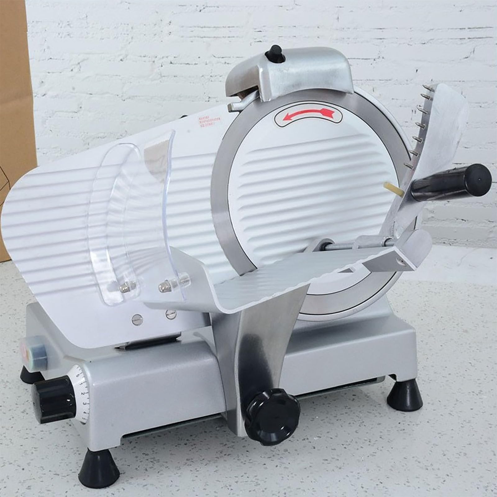 Affettatrice elettrica per Carne, in Acciaio Inox, Spessore Regolabile da 0 a 15 mm per Carne, Formaggio, Roast Beef, Verdure, Macchina da Taglio Professionale per Uso intensivo.