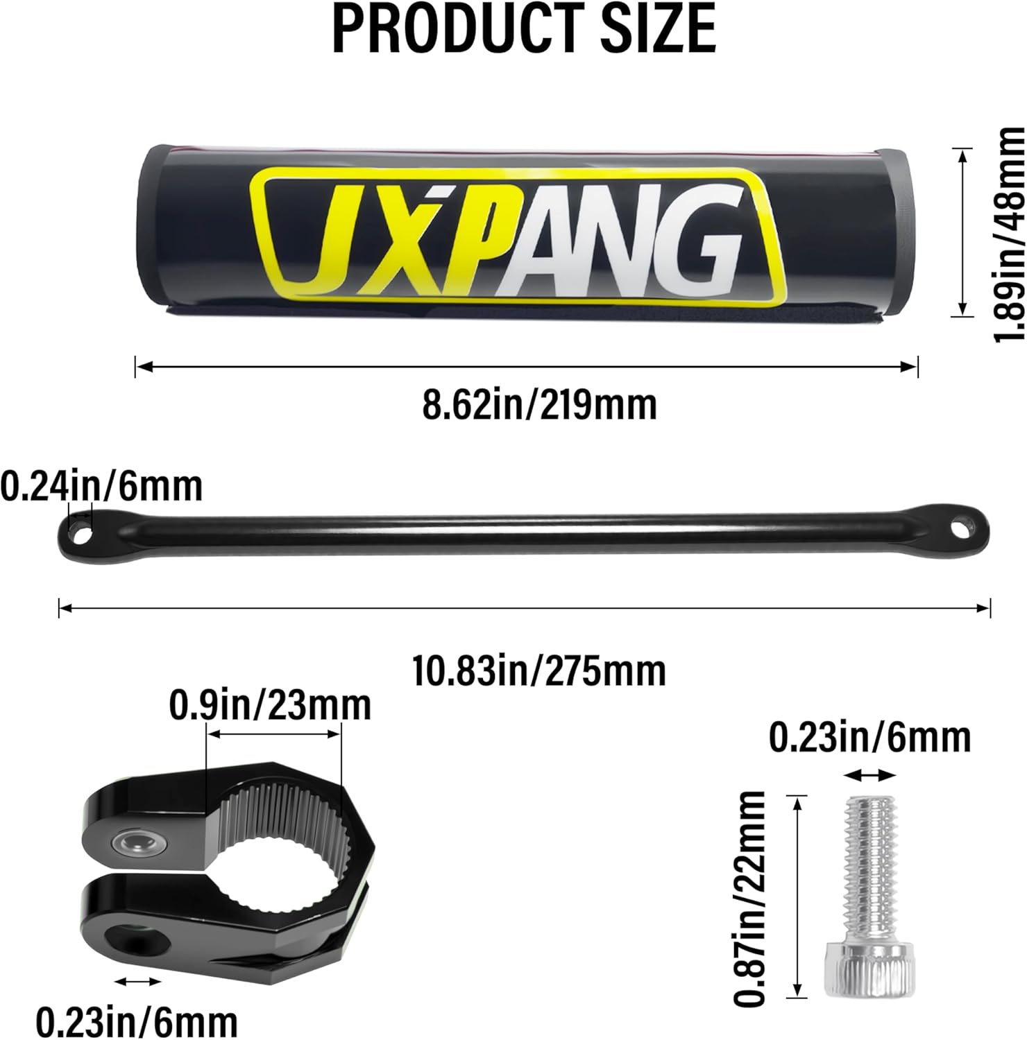 7/8" 22mm Dirt Bike Handlebars, High/Mid/Low Rise, CNC 6061-T6 Aluminum w/Foam Pad, Universal for Pit Dirt Bike ATV Quad Motocross Mini Bike CRF YZF KXF KLX (Black, Mid Rise Handlebar)