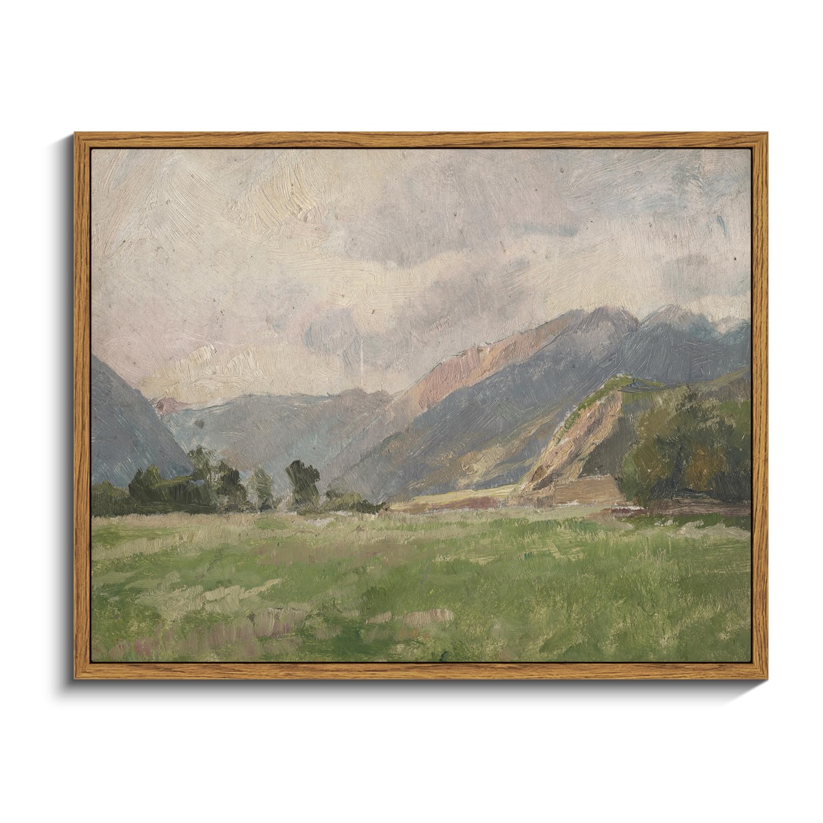 InSimSea Framed Canvas Wall Art, Meadow with Flowers Painting, Landscape for Living Room, Bedroom, Home, Bathroom Decor, 8x10 — view 162