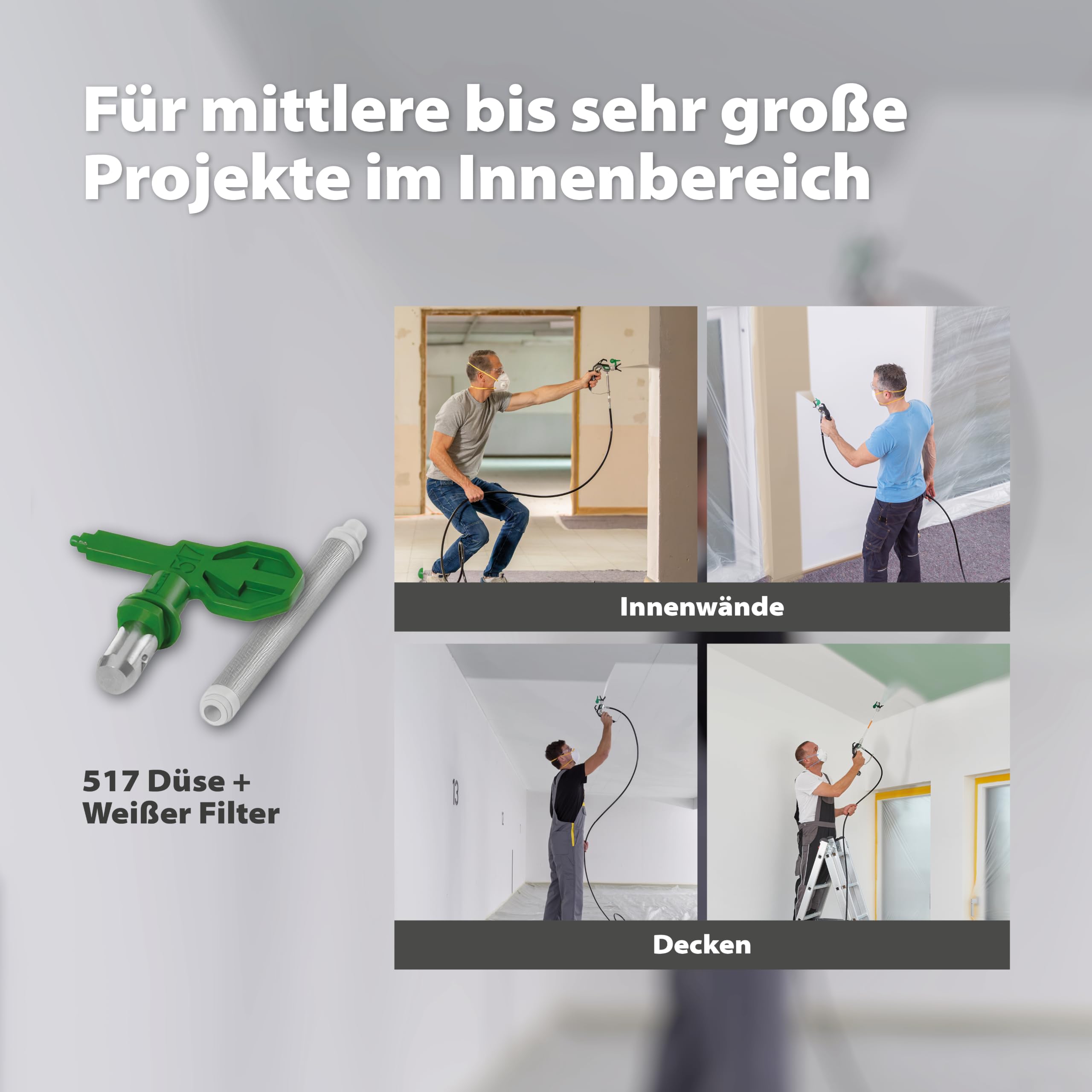 WAGNER Airless Farbsprühsystem Control Pro 250 M für Wandfarben, Latexfarben, Lacke & Lasuren, 15 m²-2 min, Druckregulierung, 110 bar, Schlauch 9 m