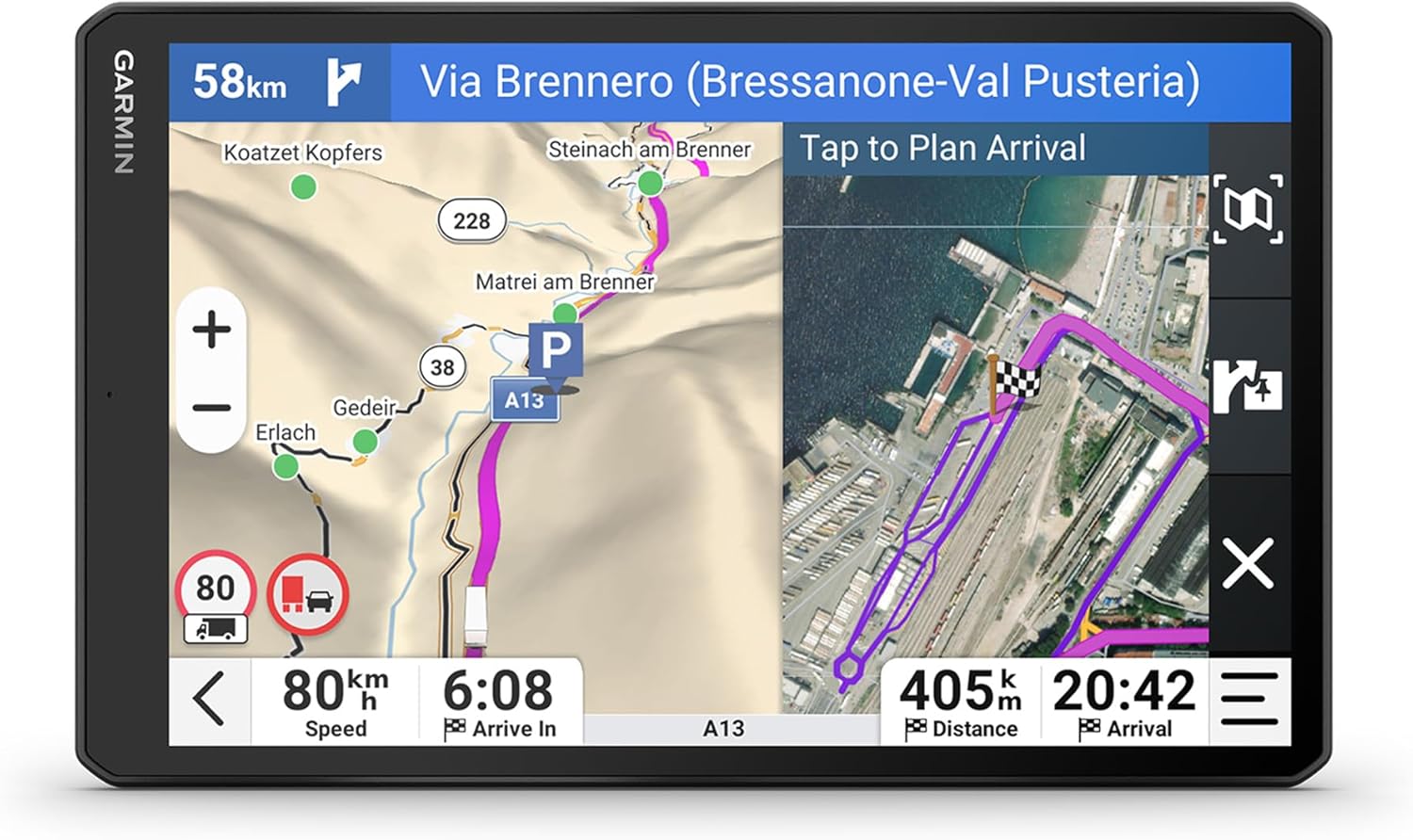 Garmin dēzl LGV820, HGV Truck GPS Sat Nav, 8" display, Voice Control, Wind Ra...
