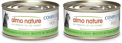 Miniatura 15 de almo nature HQS Complete CAT - Comida húmeda para gatos, receta de atún con huevos de codorniz en salsa, comida para gatos sin granos, 2.47 onzas