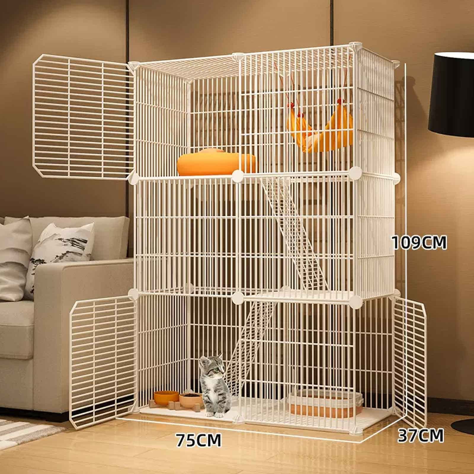 ほぼ未使用 大型キャットケージ 多頭飼い 2×3段 高さ184.5cm 猫用品