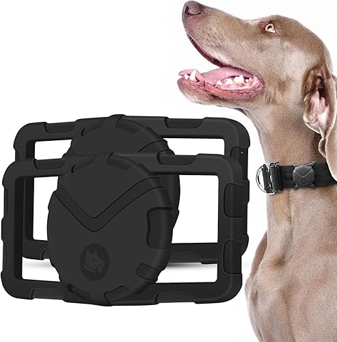 Paquete de 2 soportes para collar de perro ultra grueso para Airtag Funda Air Tag de grado militar para collares de 0.8 a 2 pulgadas Soporte para