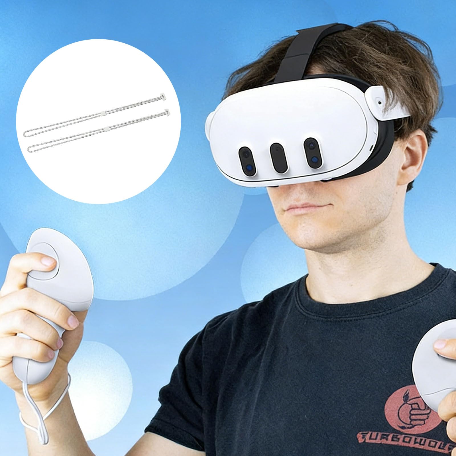 2pcs Controller Wrist Straps,Durable & Adjustable Controller Hand Straps White Adjustable Hand Lanyards Easy To Attach Vr Accessories — view 4