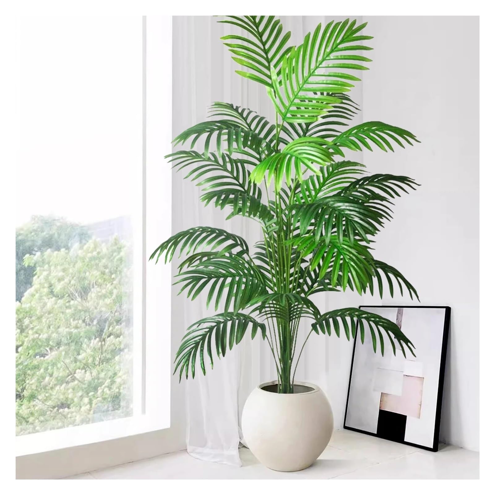 Pianta Finta Cadente Rami di foglia di palma in plastica verde pianta finta tropicale di grande palma artificiale da 60-120 cm adatti for la decorazione domestica(SWK6-24Y-125-T13)