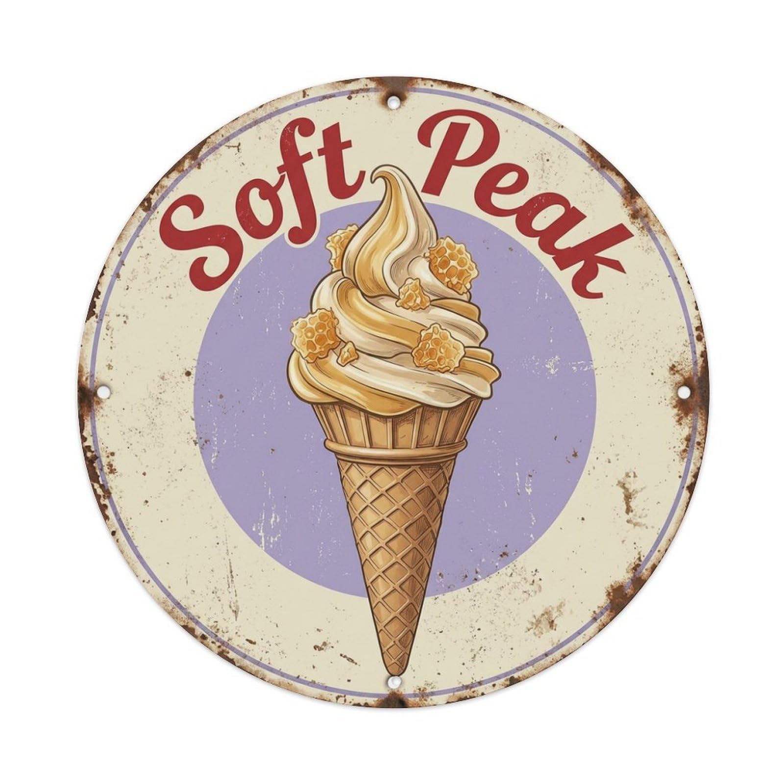 Cwbufd Vintage Style Soft Peak Cafe Decoration Vintage Metal Tin Sign Plaque Wall Decor For Cafe, Club Bar, Office, Garden Metal Poster 8X8inch