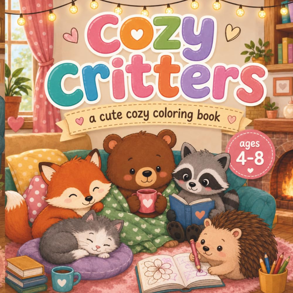 Cozy Critters: A Cute Cozy Coloring Book