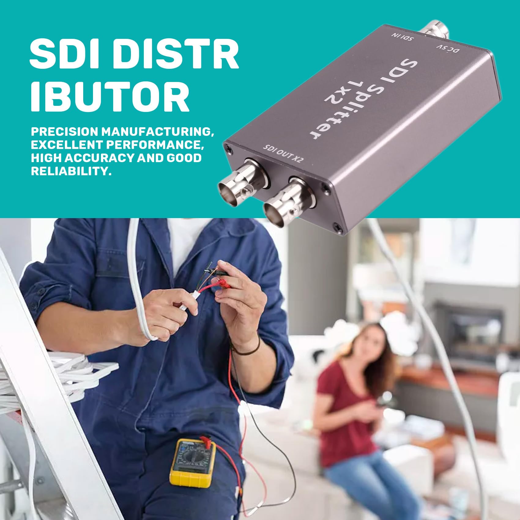 Divisor SDI 3G-SDI/HD-SDI 1x2 Salida SDI Full HD 1080P con Bucle