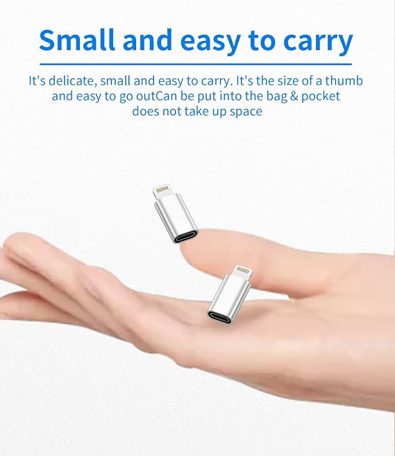 USB C to Lightning Adapter,Lightning Male to USB Female Adapter,Charging for Apple iPhone 12/11/pro/max/XS/XR/X/8 7 Plus/6S/SE2/Ipad pro air Mini 2020 2019 Type C Charger Cable Converter