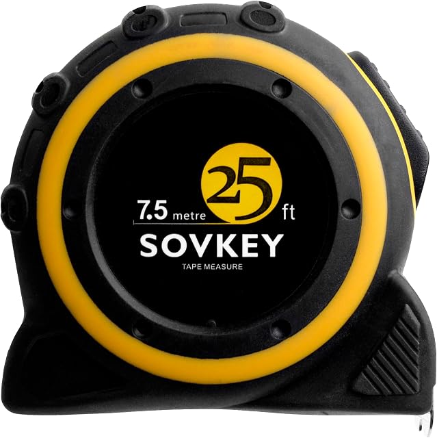 25ft(7.5-Meters) Tape Measure, Self-Lock, Dual Scale, Easy Read Measuring Tape