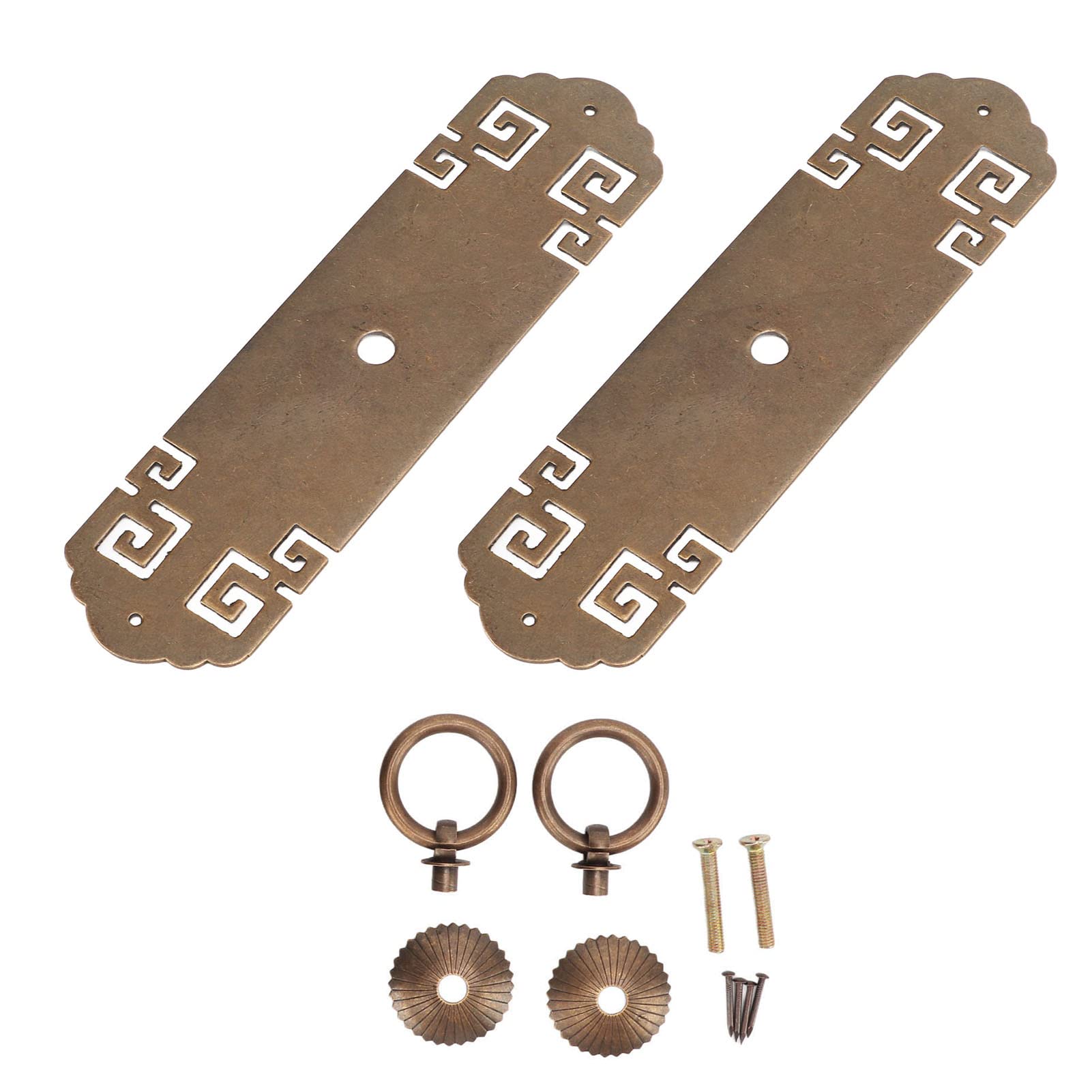 Vokers Antique Cabinet Handles, Chinese Brass Cabinet Handles Vintage DIY Making Brass Material for Drawer for Wooden Jewelry Boxes