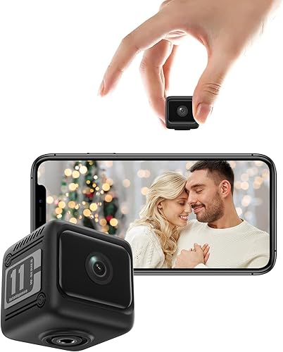 Mini cámara inalámbrica 2K - Pequeña cámara WiFi para niñera con visión nocturna, batería de 1600 mAh de larga duración, alarma de detección de