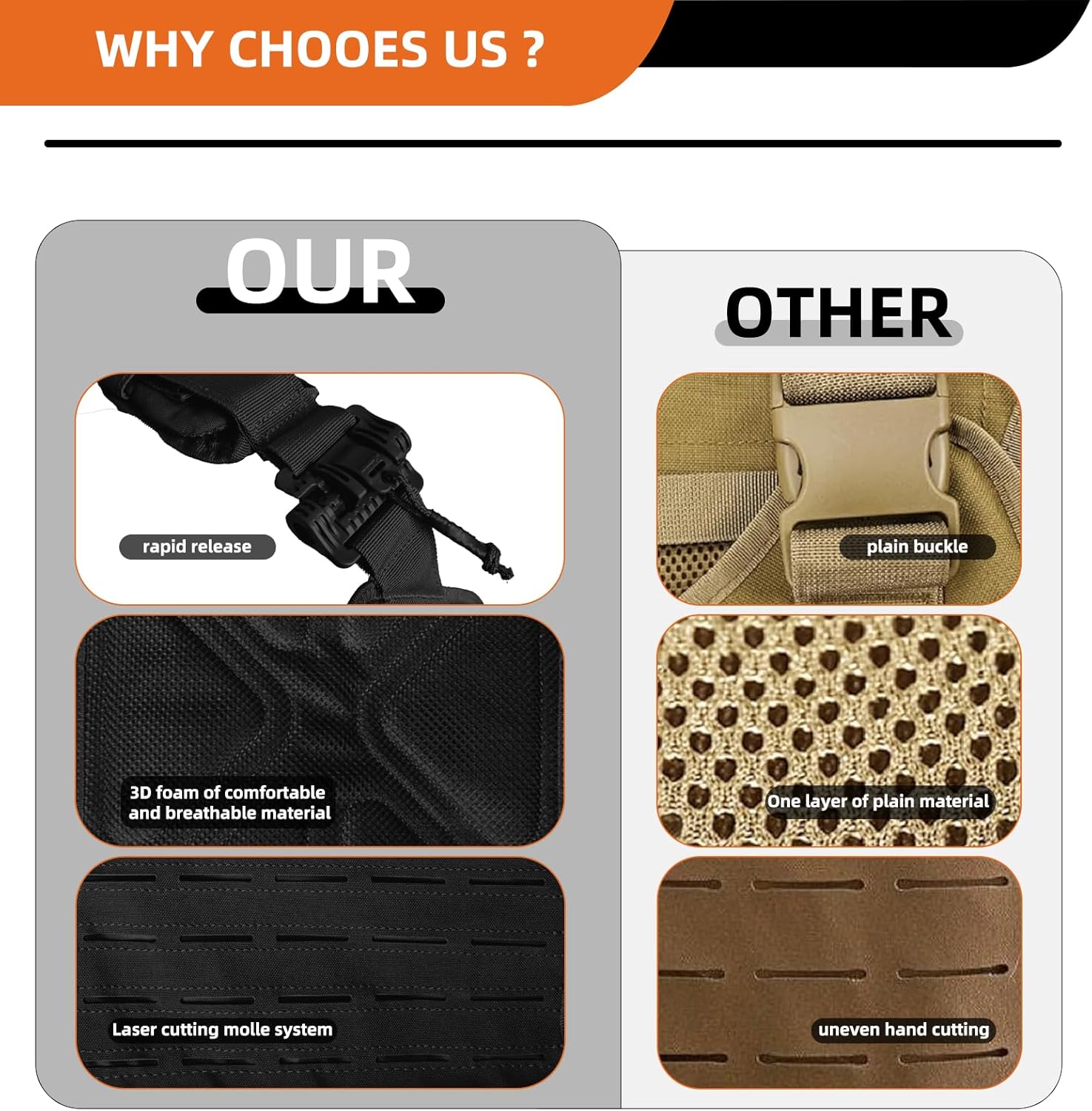 Tactical Vest with 4 Mag Pouches,1000D Nylon Molle Plate Carrier,Quick Release,Mesh Back Panel for Airsoft training