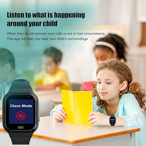 Vista 6 de Reloj inteligente 4G para niños, rastreador GPS, reloj inteligente para niños y niñas, reloj inteligente con videollamadas, alarma de emergencia