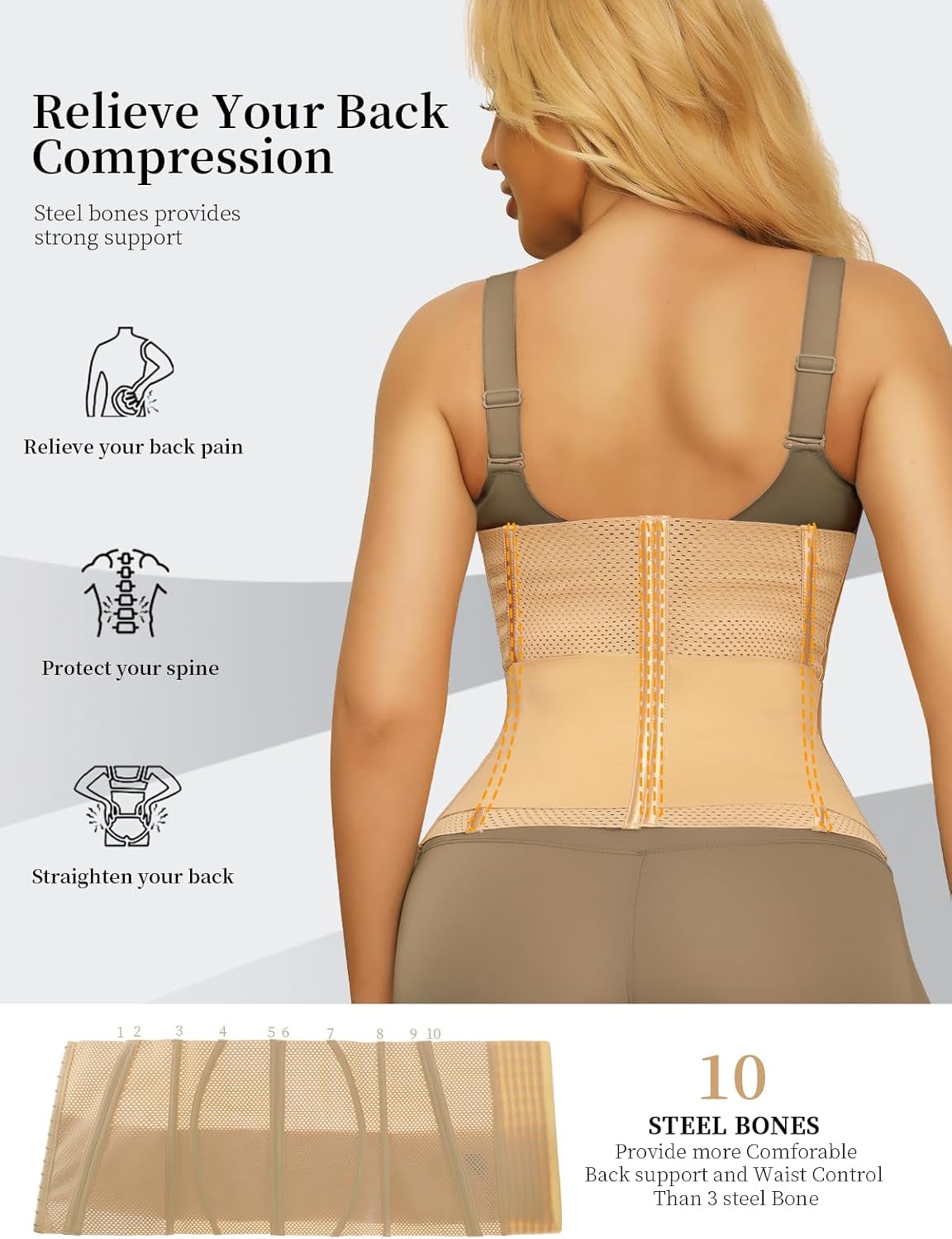 Waist Trainer for Women Men Tummy Control Body Shaper Corset Shapewear Workout Cincher Trimmer Ab Belt - Image 3