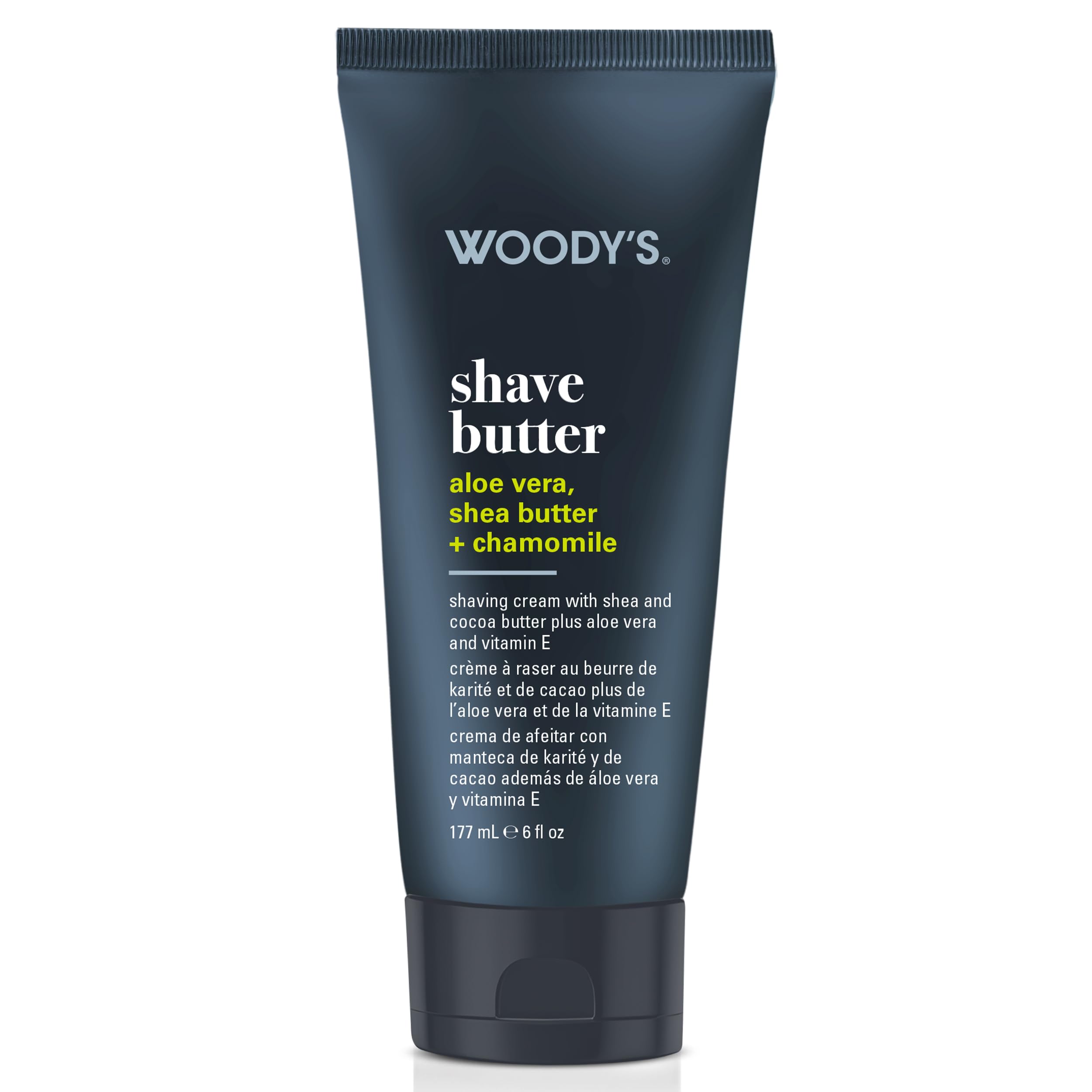 Woody's Shave Butter – Hydrating Shaving Cream for Men, Prevents Razor Burn with Aloe & Vitamin E, Anti-Irritation Formula for Sensitive Skin, 6 oz