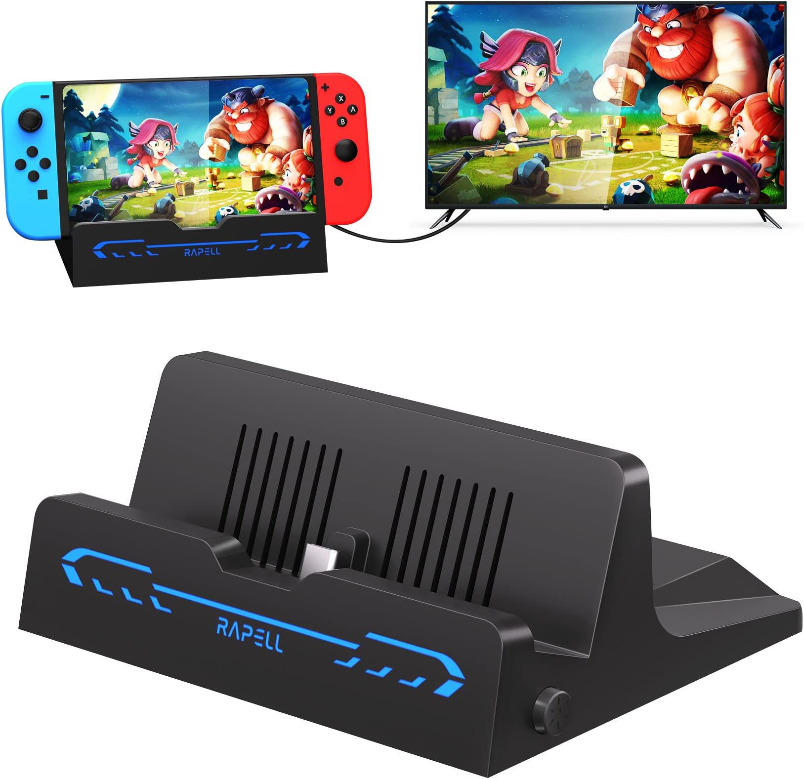 Rapell Nintendo Switch Dock for Switch/Switch OLED，Portable