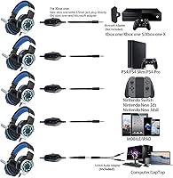 Vista 27 de Auriculares para juegos para PS4, Xbox One, PC, PS5, portátil, Mac, para Nintendo Switch, cancelación de ruido de 0.138 pulgadas con micrófono