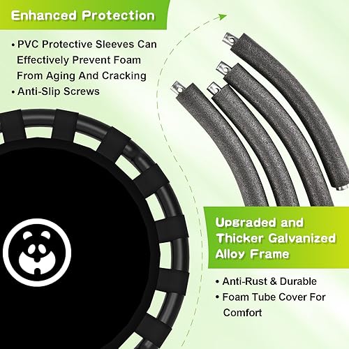 Miniatura 4 de Columpio de platillo de 48 pulgadas, capacidad de peso de 900 libras, juego de columpio para árbol de patio trasero, 2 correas colgantes