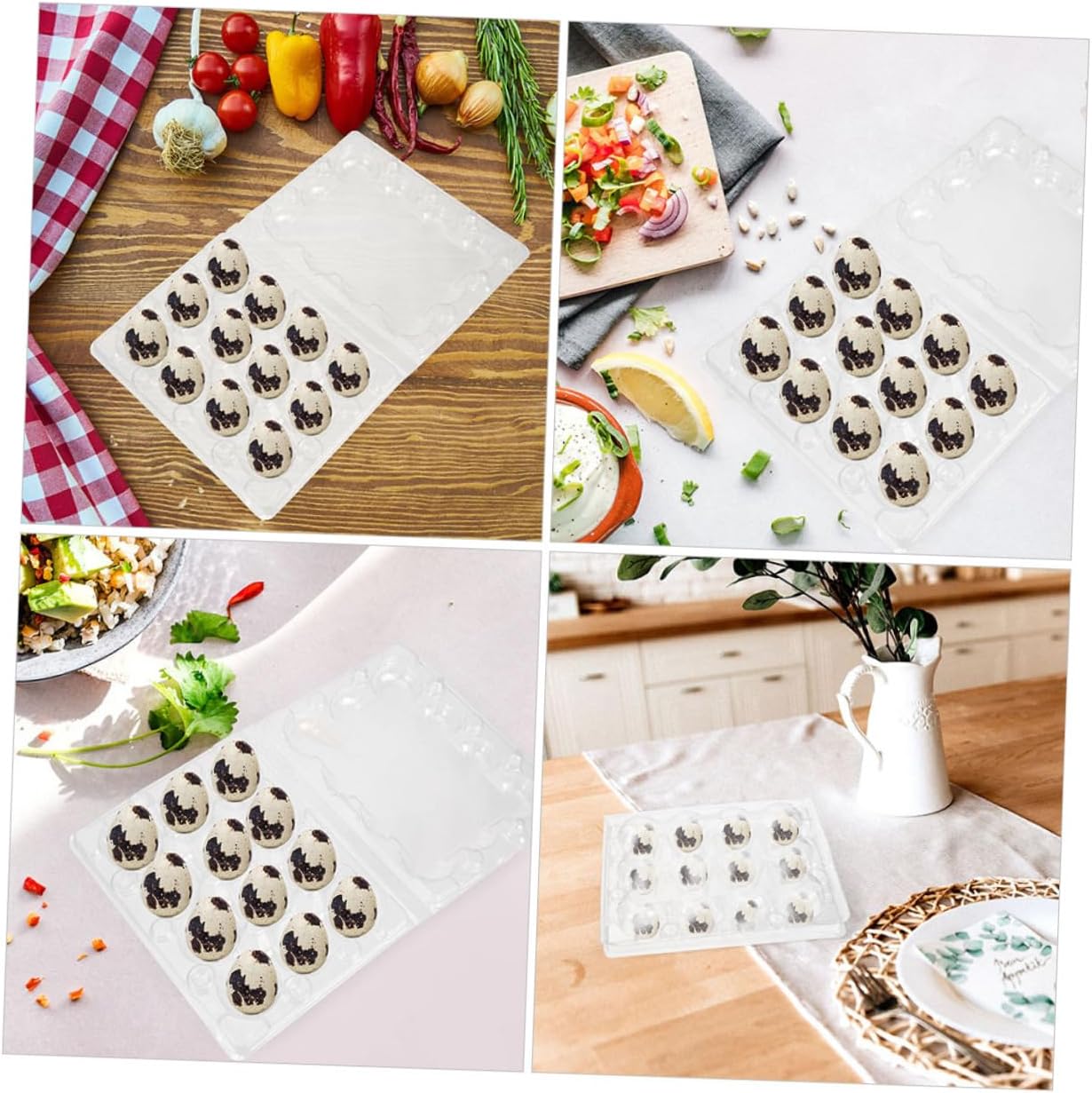Homoyoyo 100pcs Quail Egg Storage Boxes Quail Egg Trays Household Desktop Kitchen