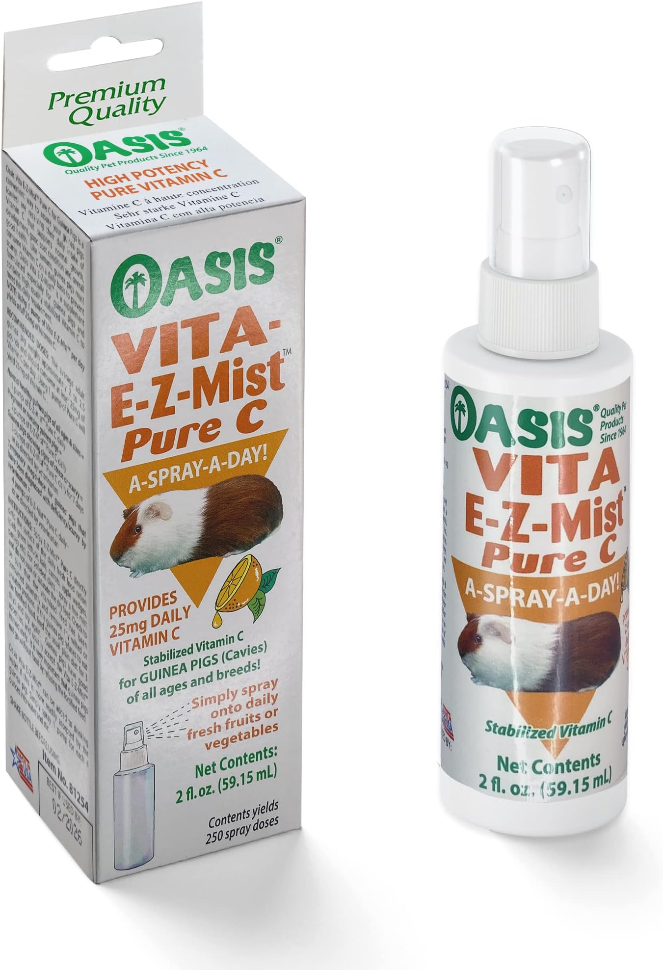 Oasis Guinea Pig Pure C Vita E-Z Mist Supplement, 2 oz