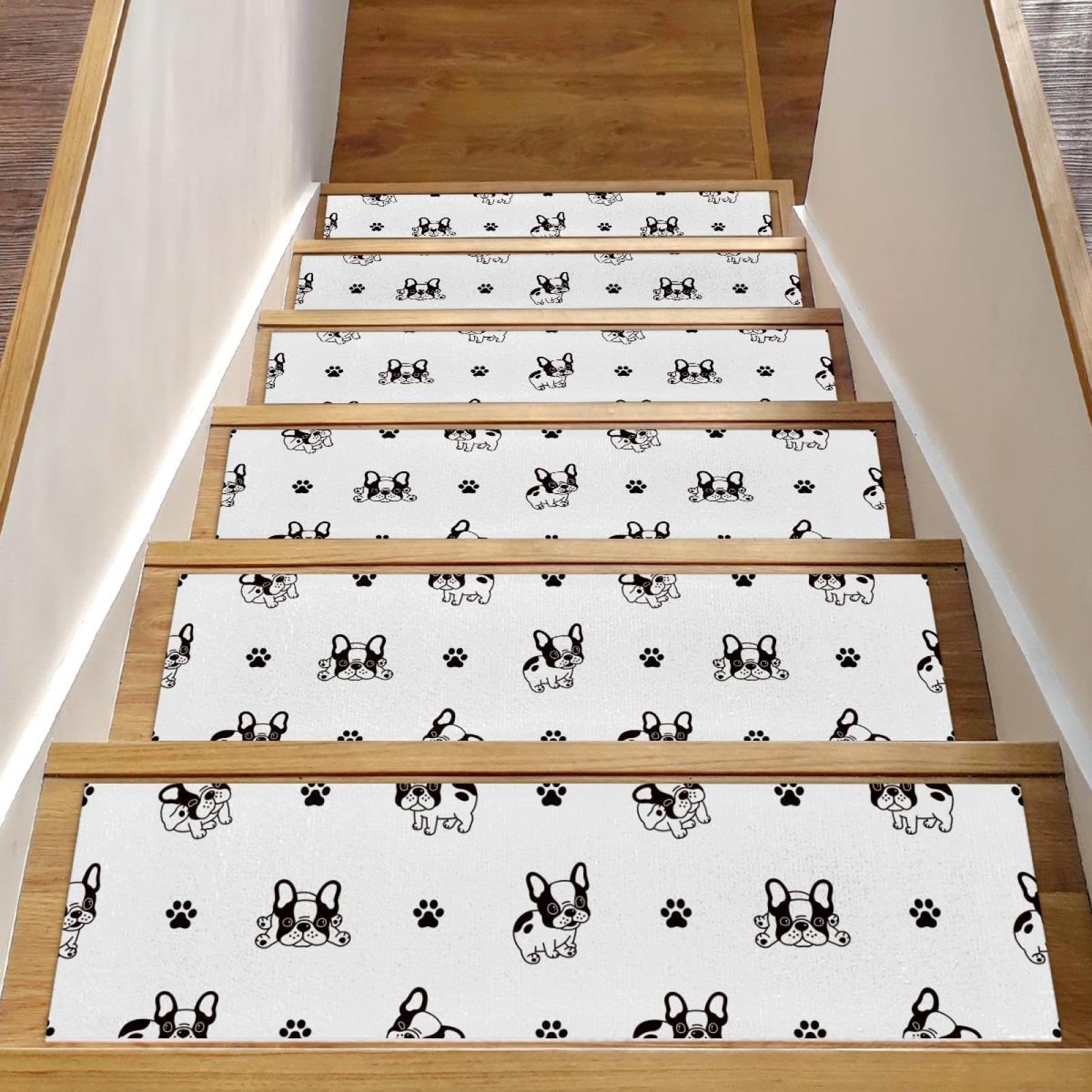 Alfombrillas para escaleras de madera antideslizantes pack de 15 piezas de 8x30 pulgadas sin residuo