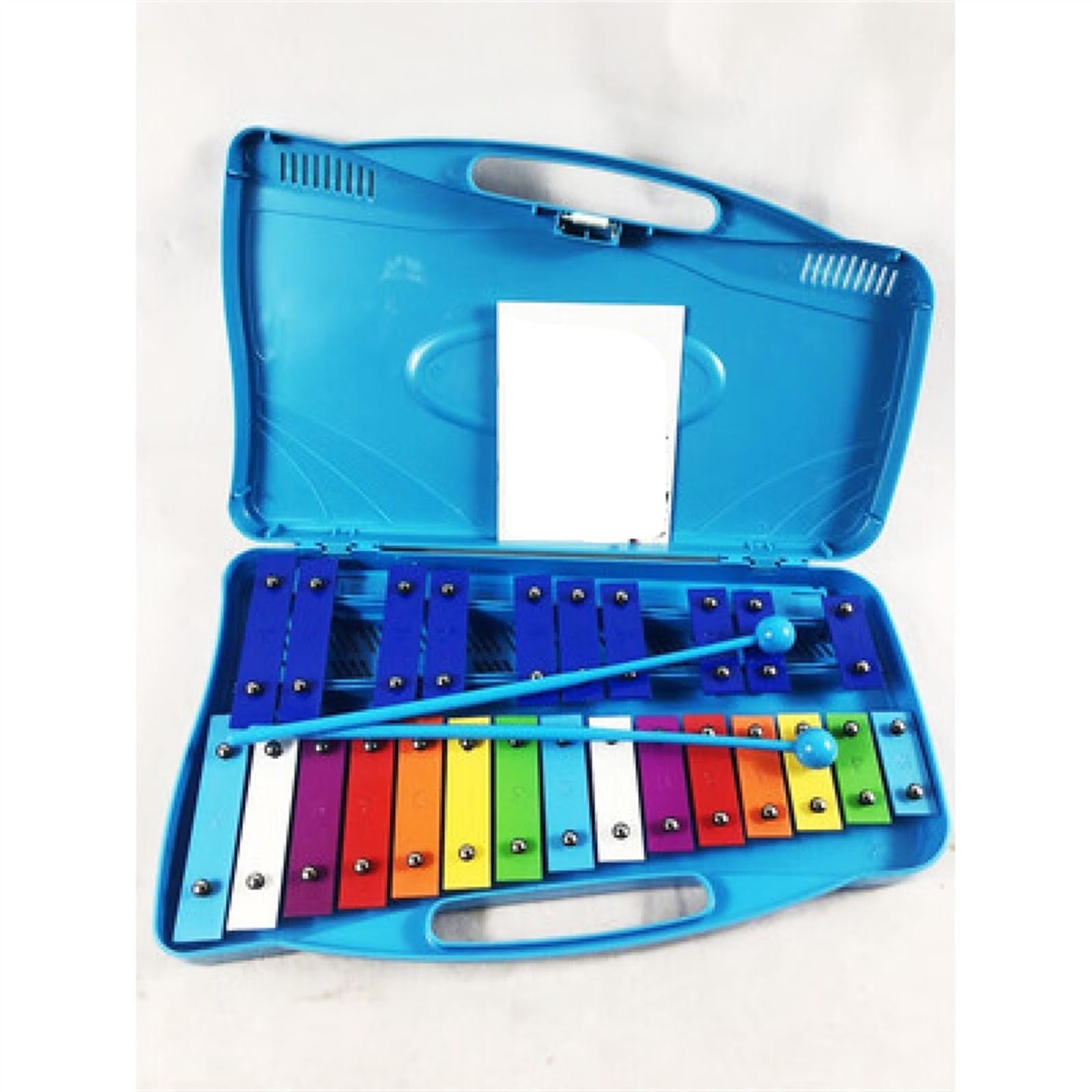Piastra in Alluminio a 25 Toni di Colore Pratico Glockenspiel Xilofono Strumento a percussione Glockenspiel Strumento a percussione
