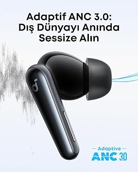 liberty 5 by Soundcore Anker, Noise Canceling Wireless Headphones, 2x More Powerful Sound Reduction, Real-Time Adaptive Noise Canceling, Fast Charging, Dolby Audio, 6-Mic AI Net