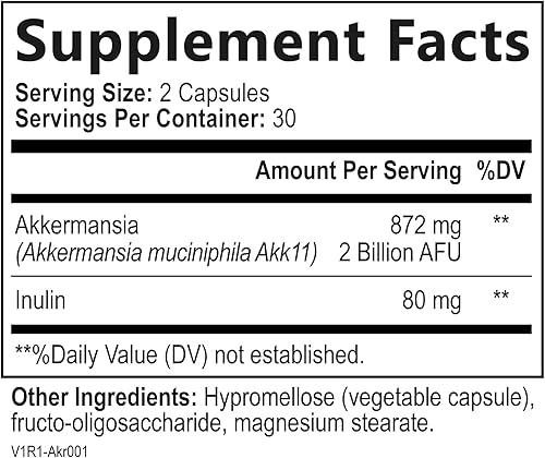 Miniatura 8 de Built by Nature Akkermansia Muciniphila - Suplemento probiótico - 2 mil millones de AFU - Apoya GLP-1, salud intestinal inmune y digestiva - 60