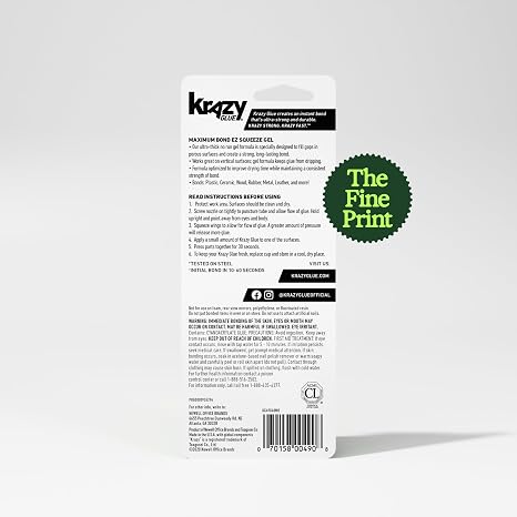 Krazy Glue Max Bond Gel EZ Squeeze, Extra-Strong No Run Superglue (4g)