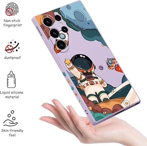 Miniatura 4 de Funda protectora para Samsung Galaxy S23 Ultra, patrón de astronauta a prueba de golpes, anticaídas, para Samsung S23 Ultra, color morado astronauta