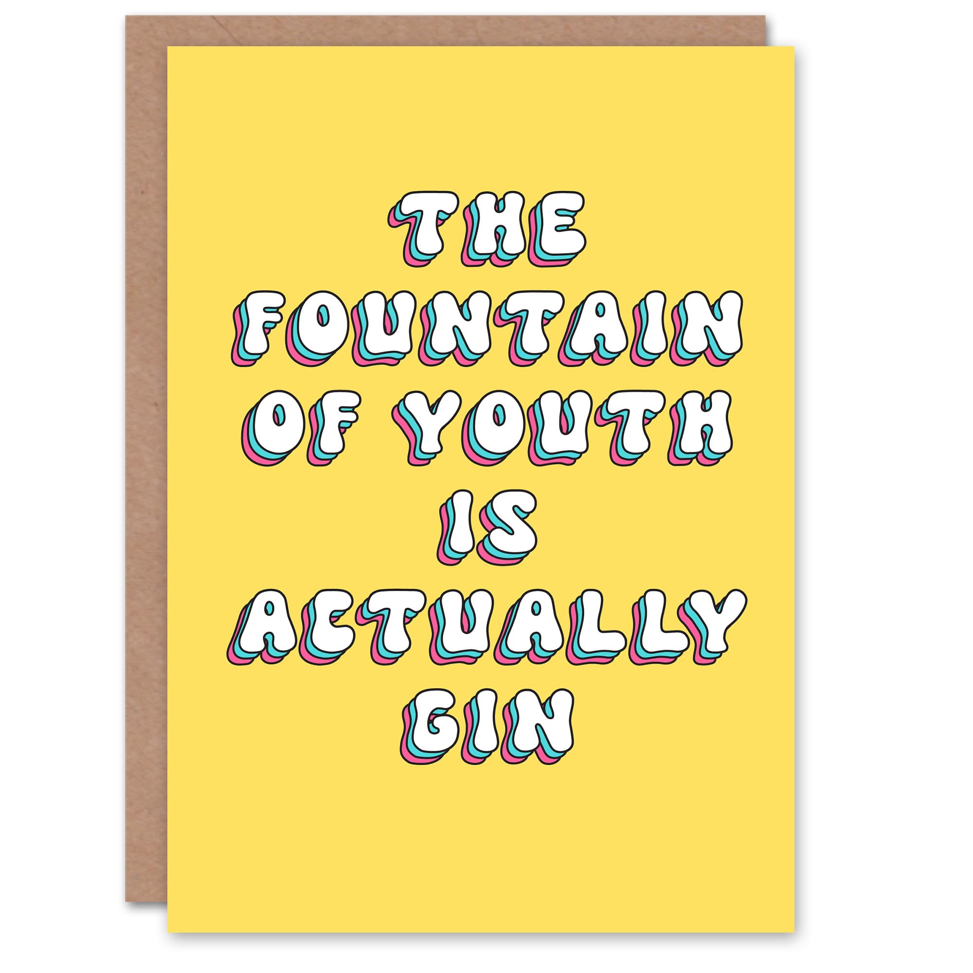Artery8 Greeting Card The Fountain of Youth is Actually Gin Humour For Her Woman Wife Gran Mum Sister Birthday Card