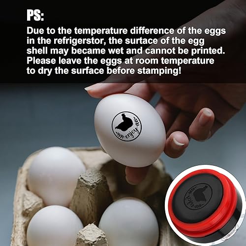 Miniatura 4 de Sellos de huevos, bonitos sellos de huevos para huevos frescos con almohadilla de sello, sello personalizado para huevos de granja de gallineros y
