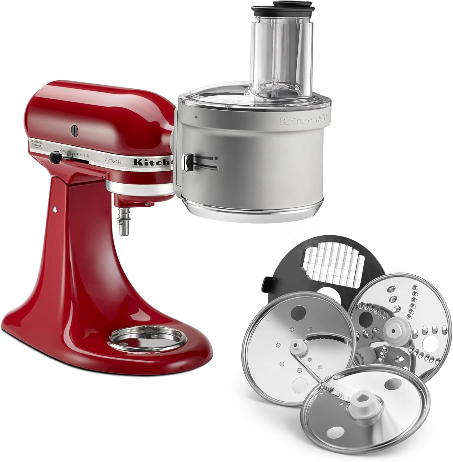 Strana view of KitchenAid Food Processor Attachment showing attachment point