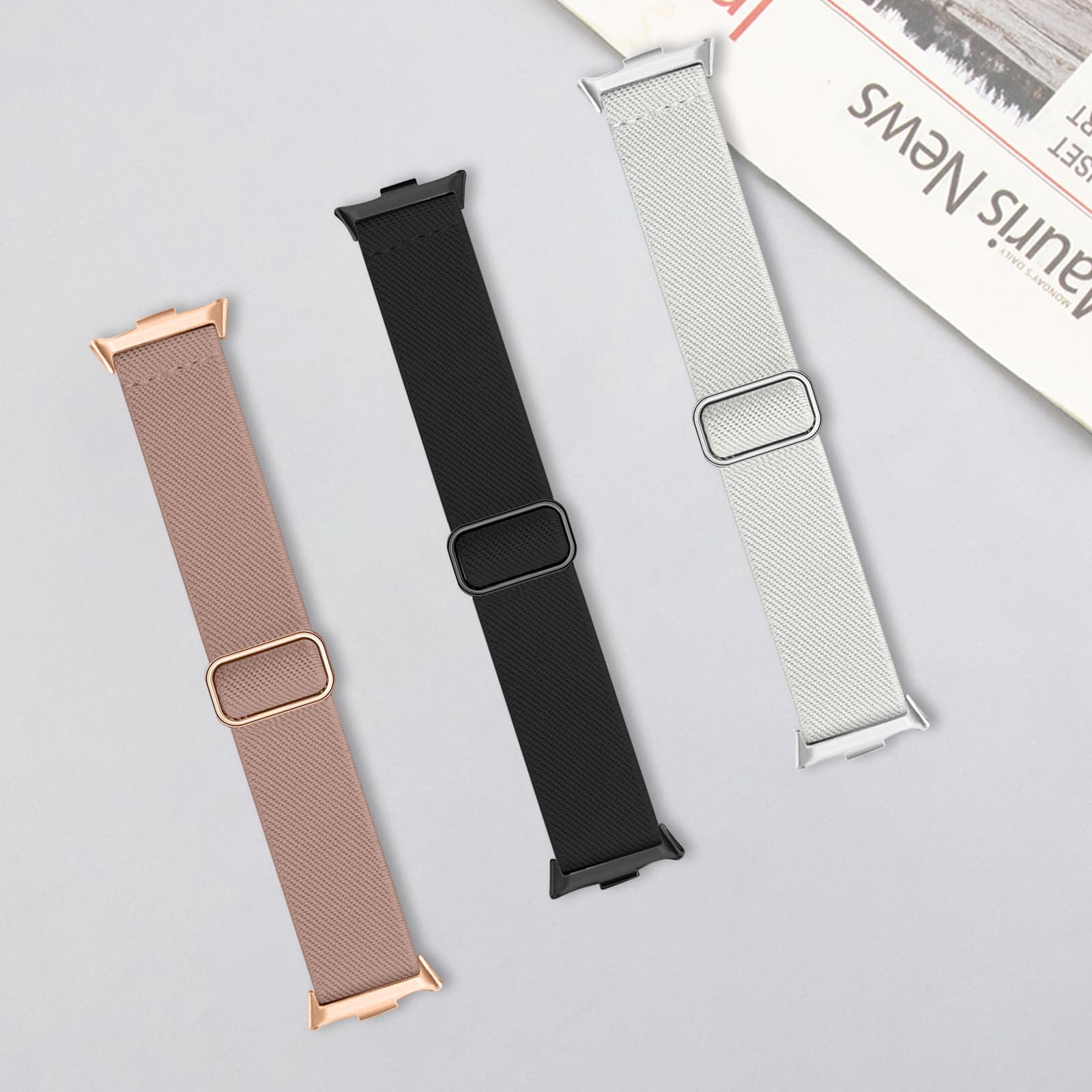 chinbersky 3 elastyczne nylonowe paski kompatybilne z Xiaomi Smart Band 9 Pro / 8 Pro, materiałowy, regulowany, rozciągliwy, sportowy pasek do Xiaomi Redmi Watch 5/Watch 4, dla mężczyzn i kobiet