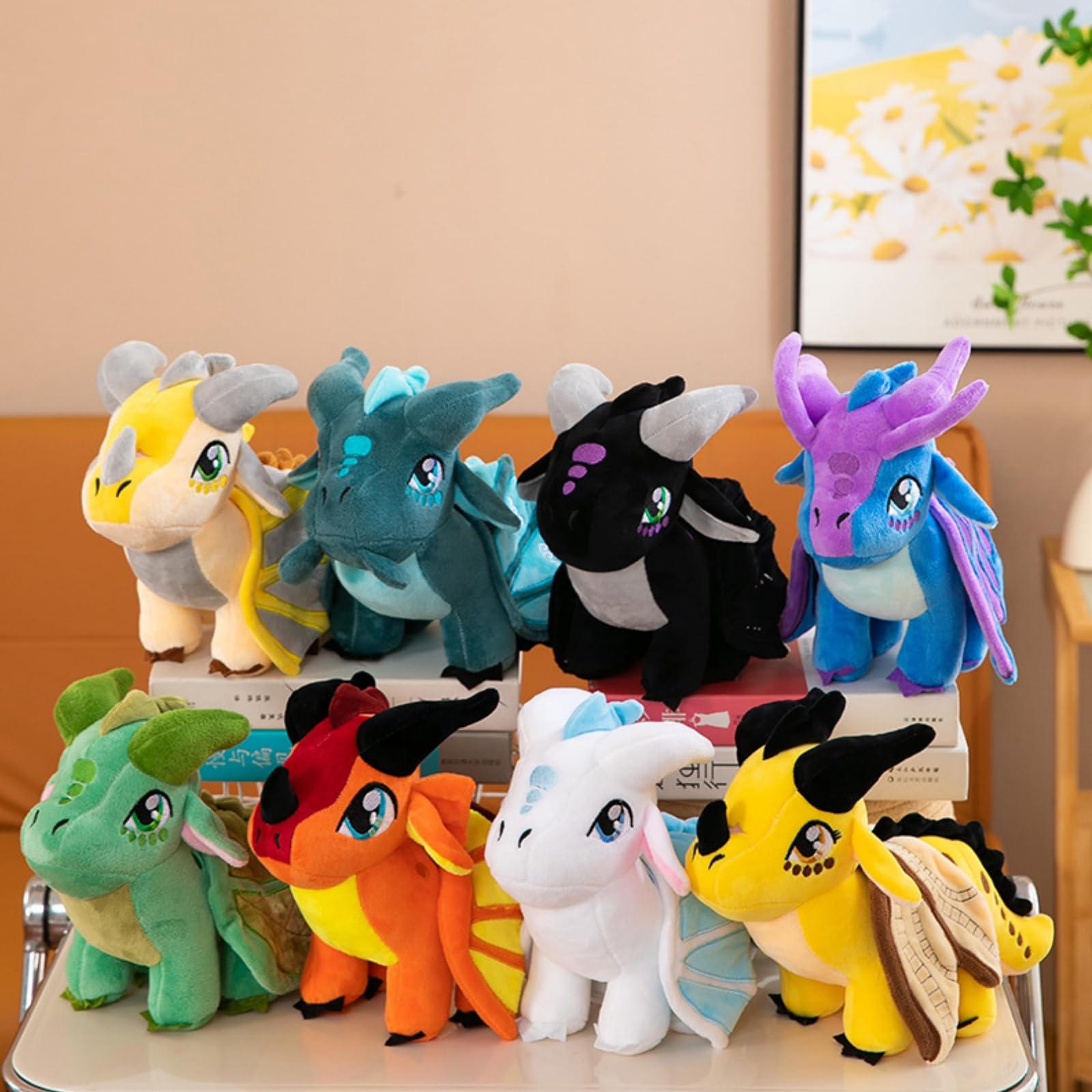 Wings Dragon Plush Stuffed Animal Cute Fire Dragon Plushies Stuffy Merch for Kids Boys Girls (black) - Image 2