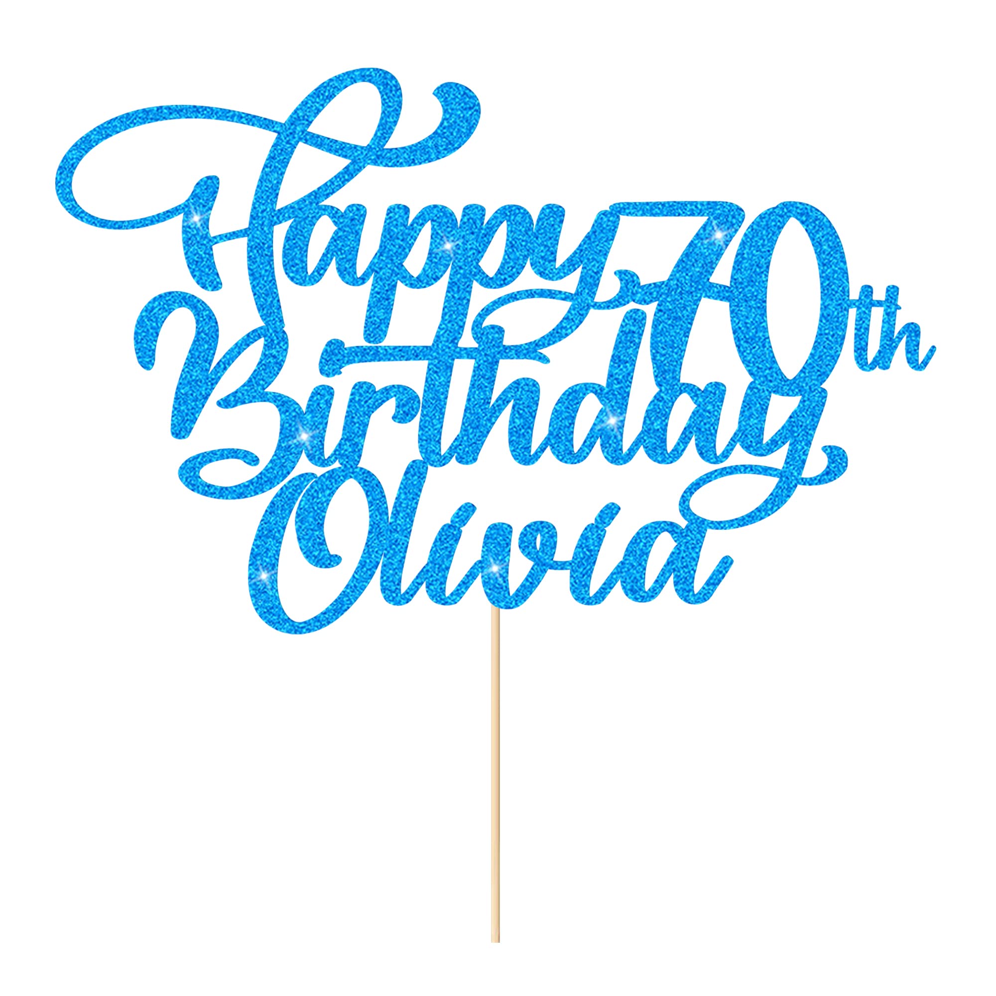 Cake Topper Happy Birthday Cake Topper Personalised Cake Topper Birthday Cake Decoration Customised Any Name Age 1st 10th 16th 18th 20th 21st 30th 40th 50th 60th 70th 80th(Blue)