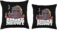 Vista 3 de BCC Weed Smoking Shirts Marihuana Stoner Regalos Weed Cat Smoke Meowt THC CBD Marihuana Stoner Kitten Throw Pillow 16x16, Multicolor