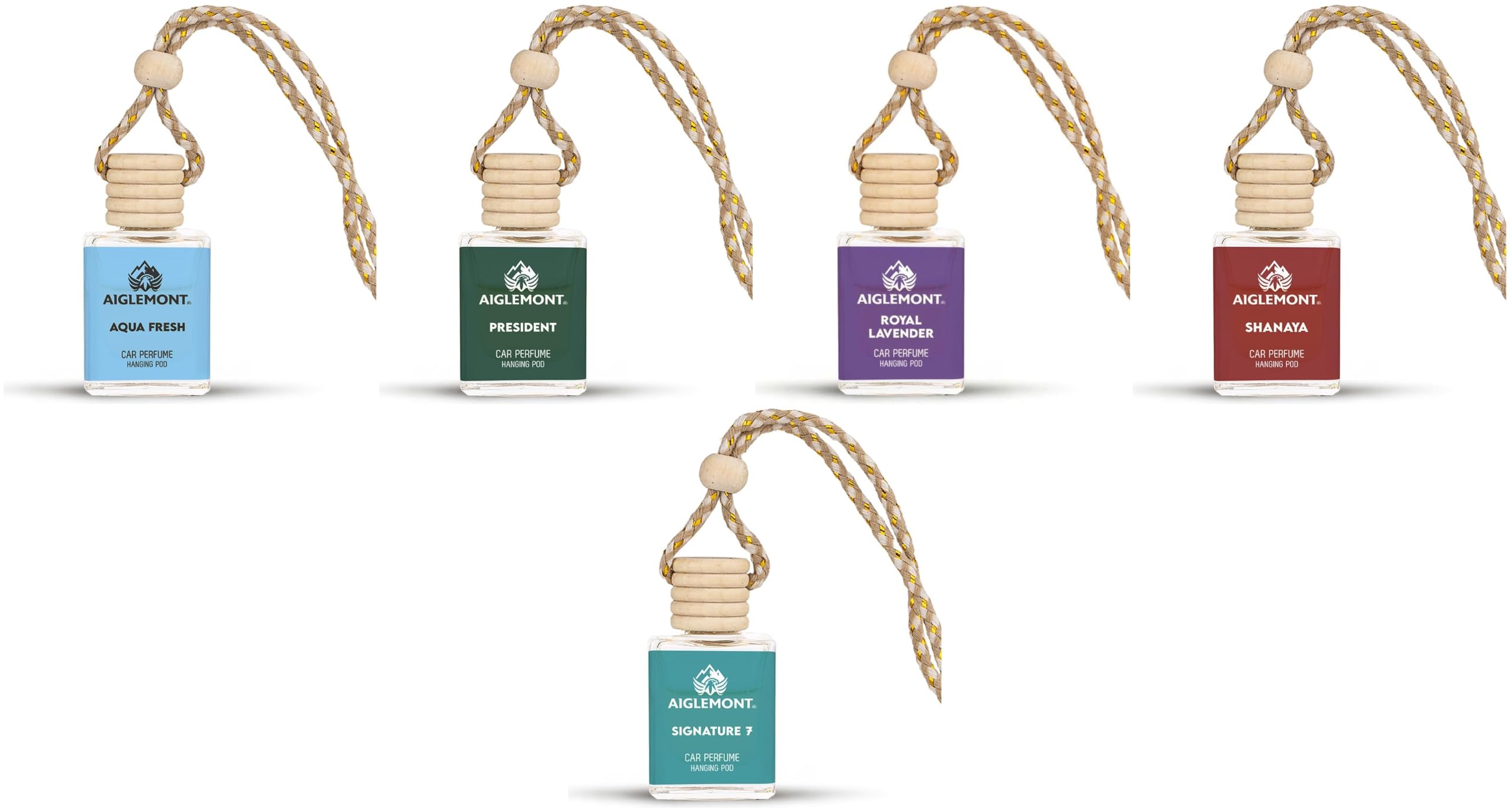 Car Perfumes combos | Aqua Fresh+ President + Royal Lavender+ Shanaya+ Signature 7 Scent| Combo of 5 | 10 ml Each-image-46