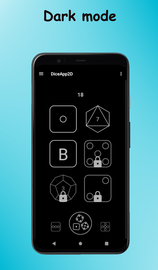 Dice App 2D Custom Dice Roller with names, text and emoji App on