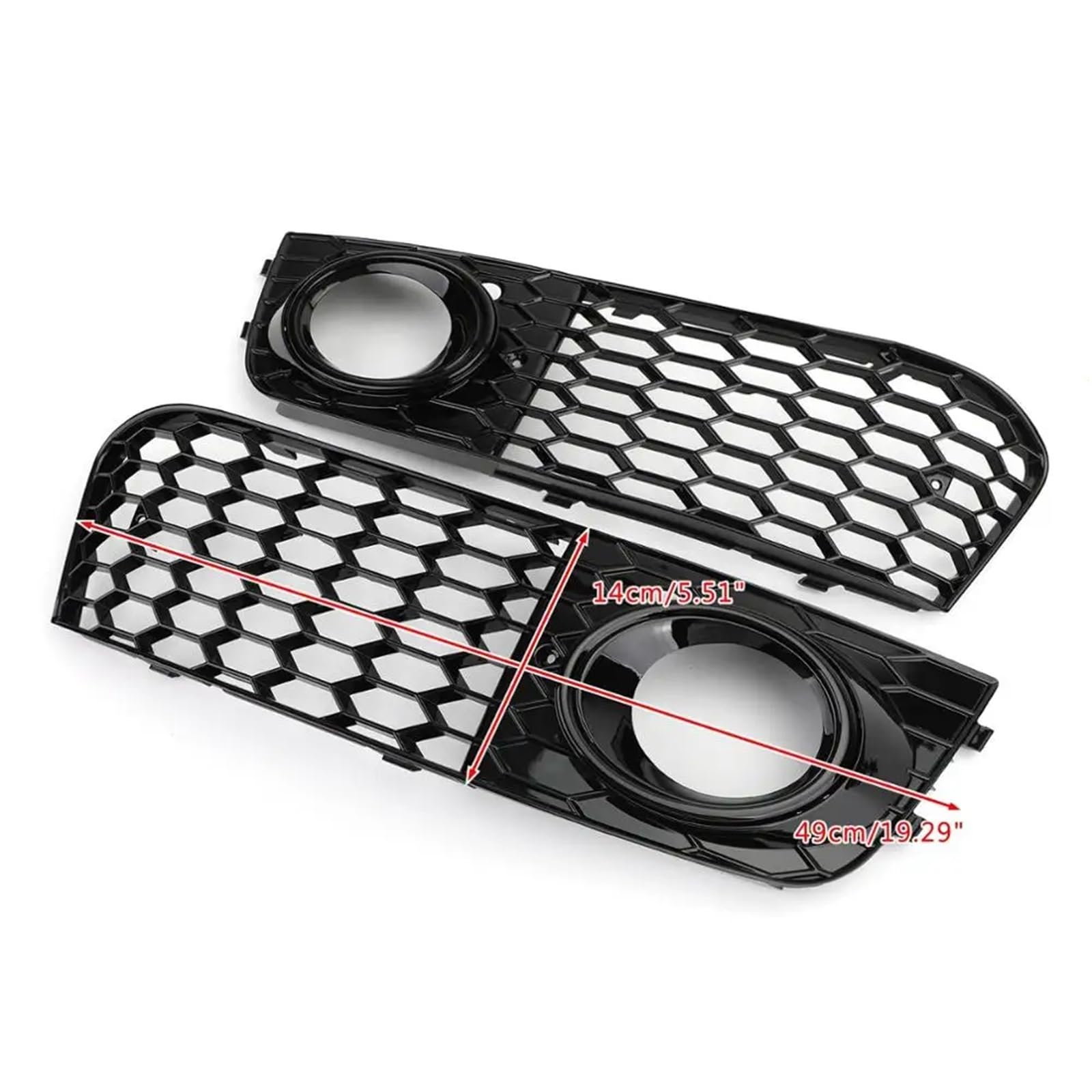 Pasuje do Audi A4 B8 RS4 2009-2012 Siatka plastra miodu Światło przeciwmgielne Otwarty otwór wentylacyjny A4 Osłona wlotu powietrza 8KD807682 8KD807681 Kratka samochodowa(B)