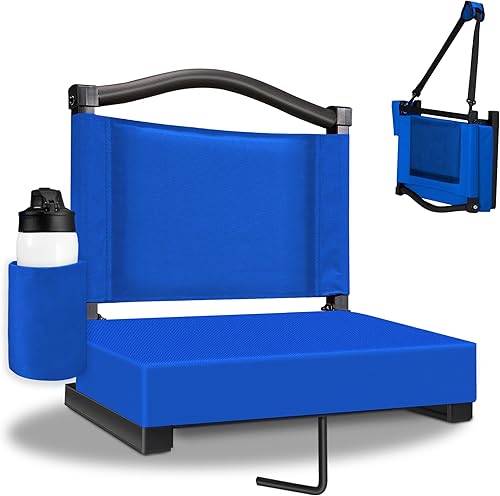 Asiento de grada para deportes, asientos de estadio con respaldo y cojín grueso, sillas de gradas con correa para el hombro y bolsillo lateral,