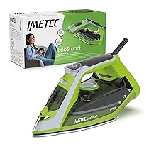 Imetec EcoSmart, Ferro da stiro a vapore, risparmio energetico fino a -20% di energia e -50% di acqua, piastra Glide Ceramic superscorrevole, 2200 W, Colpo vapore 180 g, anticalcare