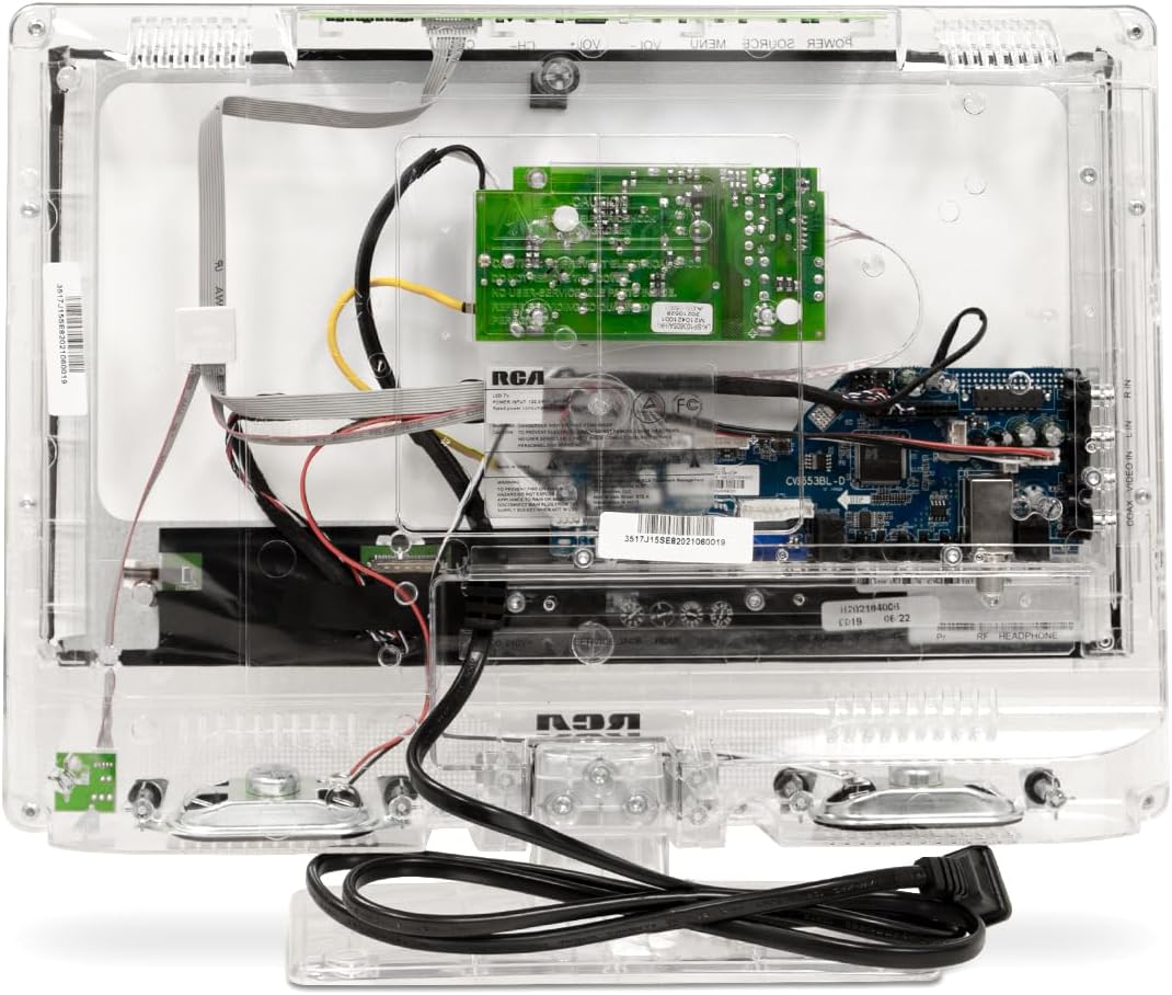 RCA 15” Clearview HDTV | J15SE1220 Transparent LED HD Television, High Resolution Wide Screen Monitor w/HDMI, VGA, Including Full Function Remote