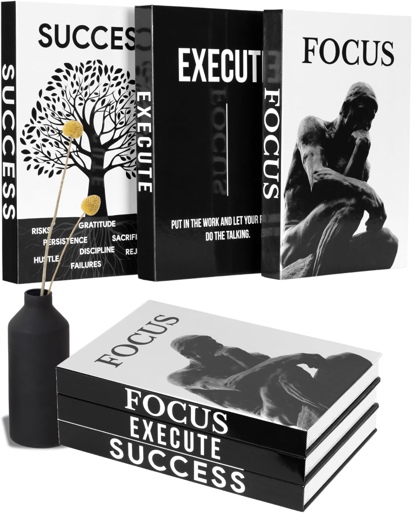 3 Books for Decoration, Decorative Books for Modern Home Decor | Desk Accessories Aesthetic for Home Office Decor, Coffee Table Books Decor | Book Boxes for Aesthetic Room Decor, Office Decor for Men