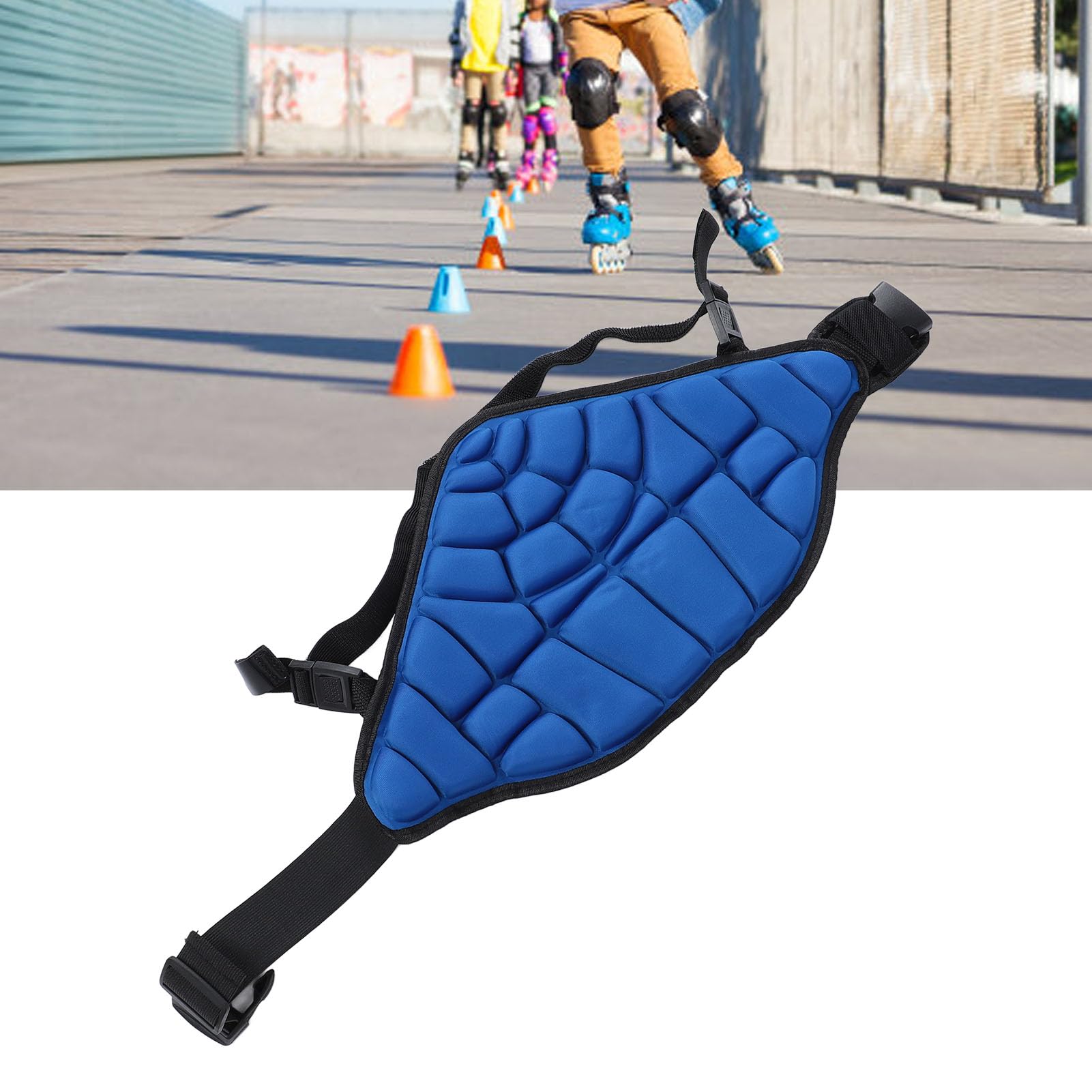 Kids Hip Pad Protective Kids Butt Pads for Skating Thick EVA Elastic Strap Breathable Adjustable Hip Pads Pants for Skiing Skateboarding Cycling (Blue)