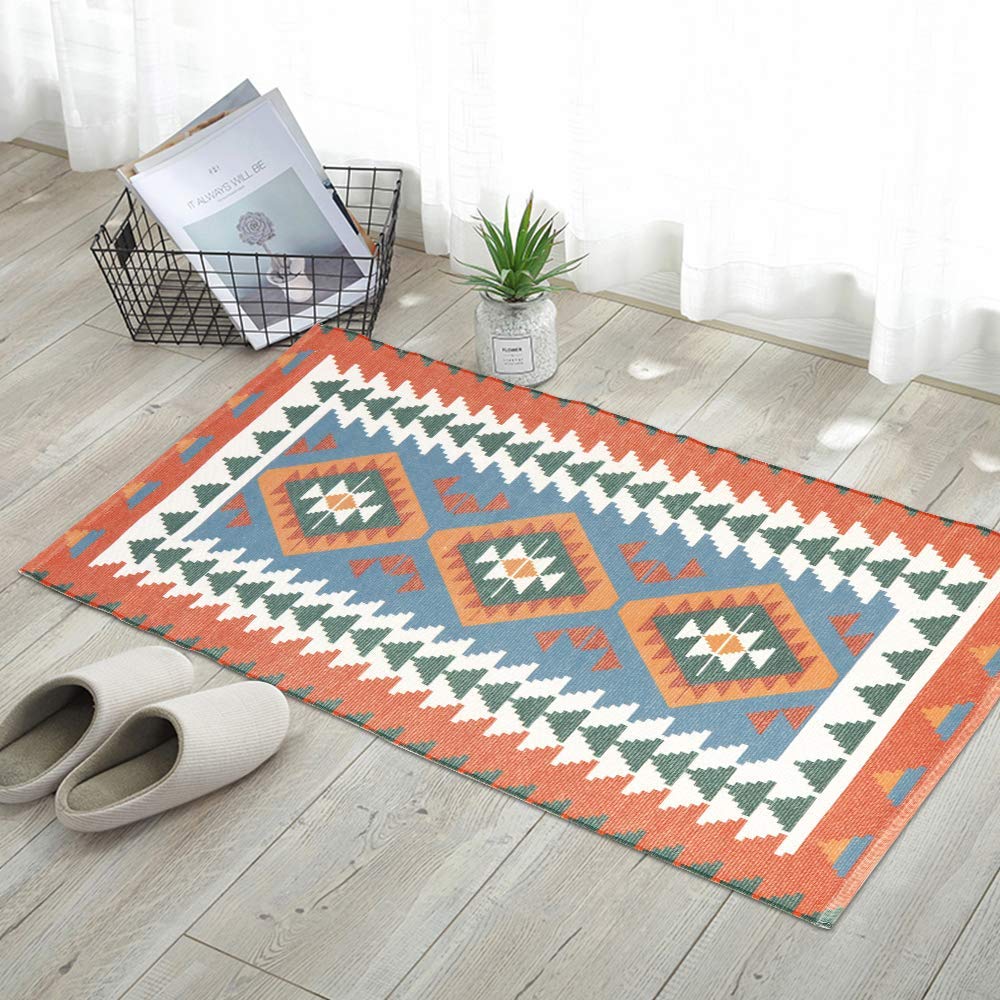 Bohemian Cotton Area Rug 2 X4 3 Kimode Hand Woven Tribal Diamond Print Tassels Throw Rugs For Bathroom Bedroom Living Room Laundry Room 2 X 4 3 Diamond Tribal Buy Online In Kuwait Missing Category Value